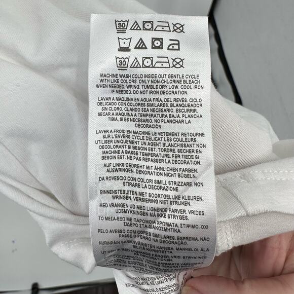 Guess Originals Classic Palm Tree Triangle T-shirt Men's S White Graphic Relaxed - Picture 12 of 12